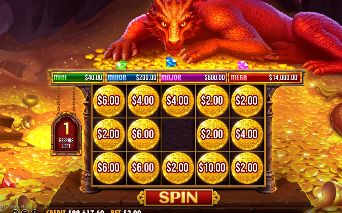 Respin Bonus with MONEY symbols held on the 5x3 grid