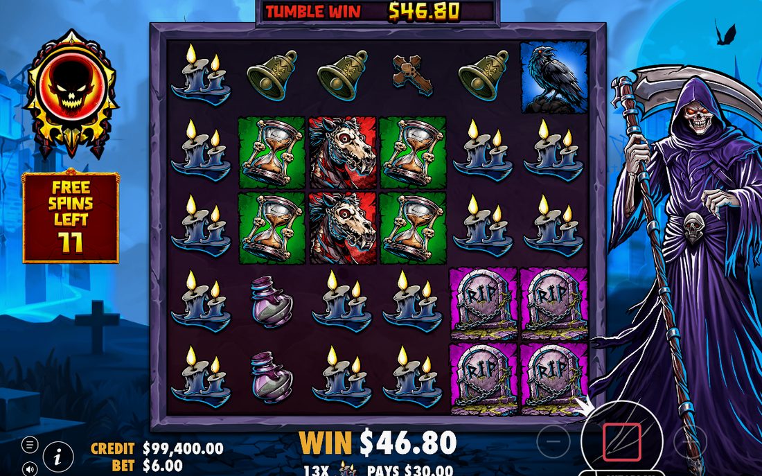 Win screen showing a completed round and its total win